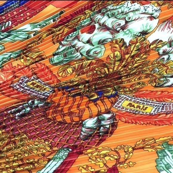 HERMES chapeau Carre 90 Multicolor Silk - Picture 7 of 17